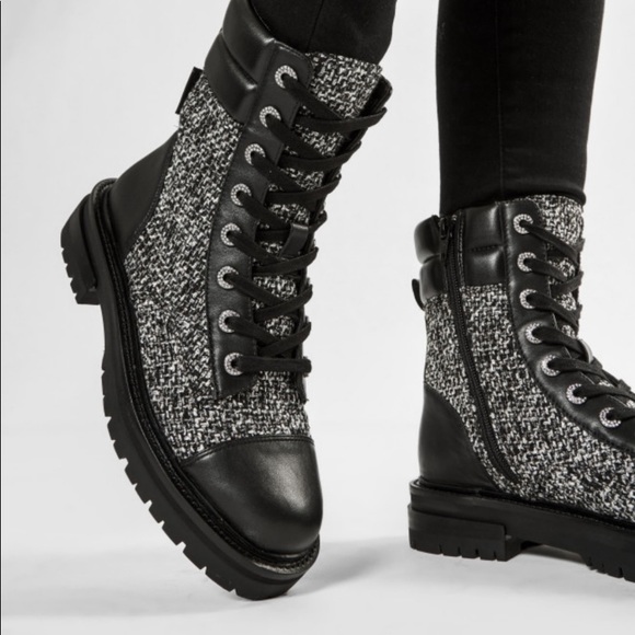 Tweed Combat Boots | Poshmark